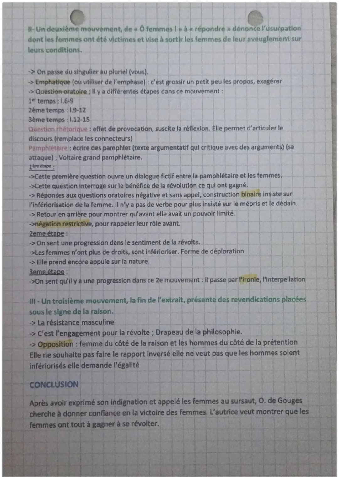 Explication linéaire n's
Lecture analytique sur « Postambule », de la DDFC
INTRODUCTION
- Olympe de Gouges s'adresse, dans le postambule, au