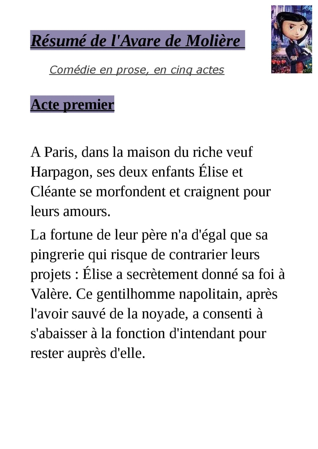 L'Avare de Molière : Résumé Complet et Analyse des Personnages