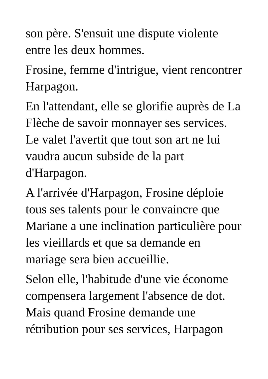 Résumé de l'Avare de Molière
Comédie en prose, en cinq actes
Acte premier
A Paris, dans la maison du riche veuf
Harpagon, ses deux enfants É