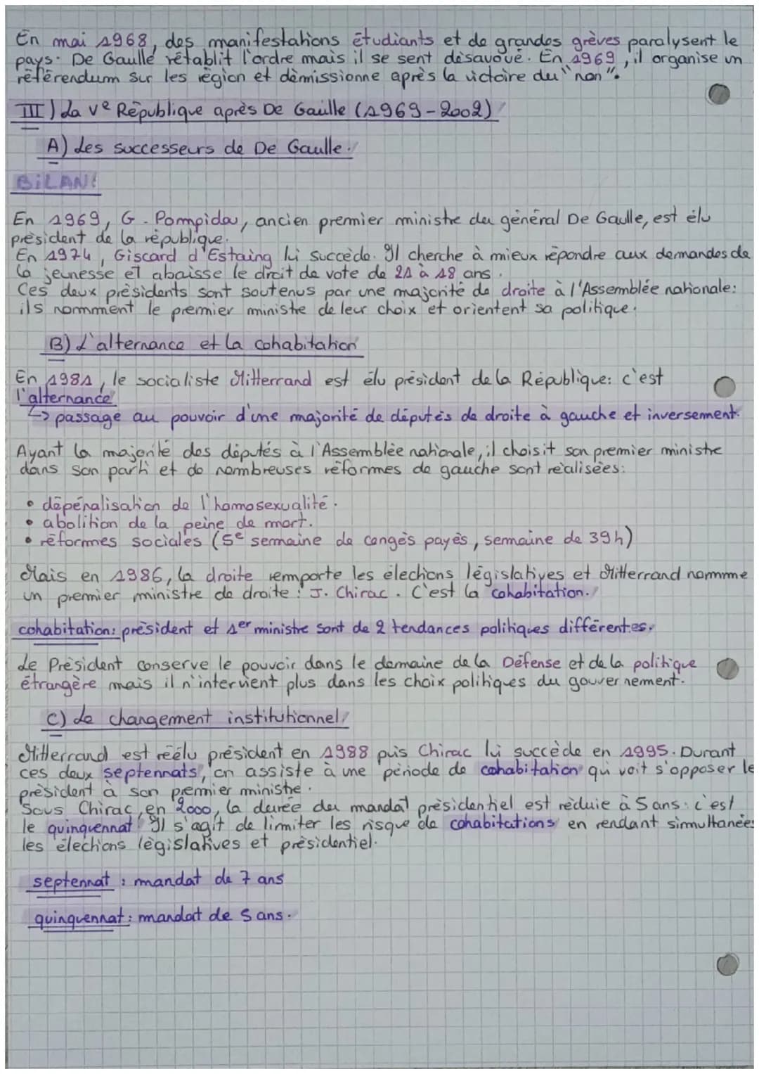 histoine
• Chapitre so. La république française refondie et repensée.
I) le rétablissement de la république.
BILAN
Après la liberation, le G