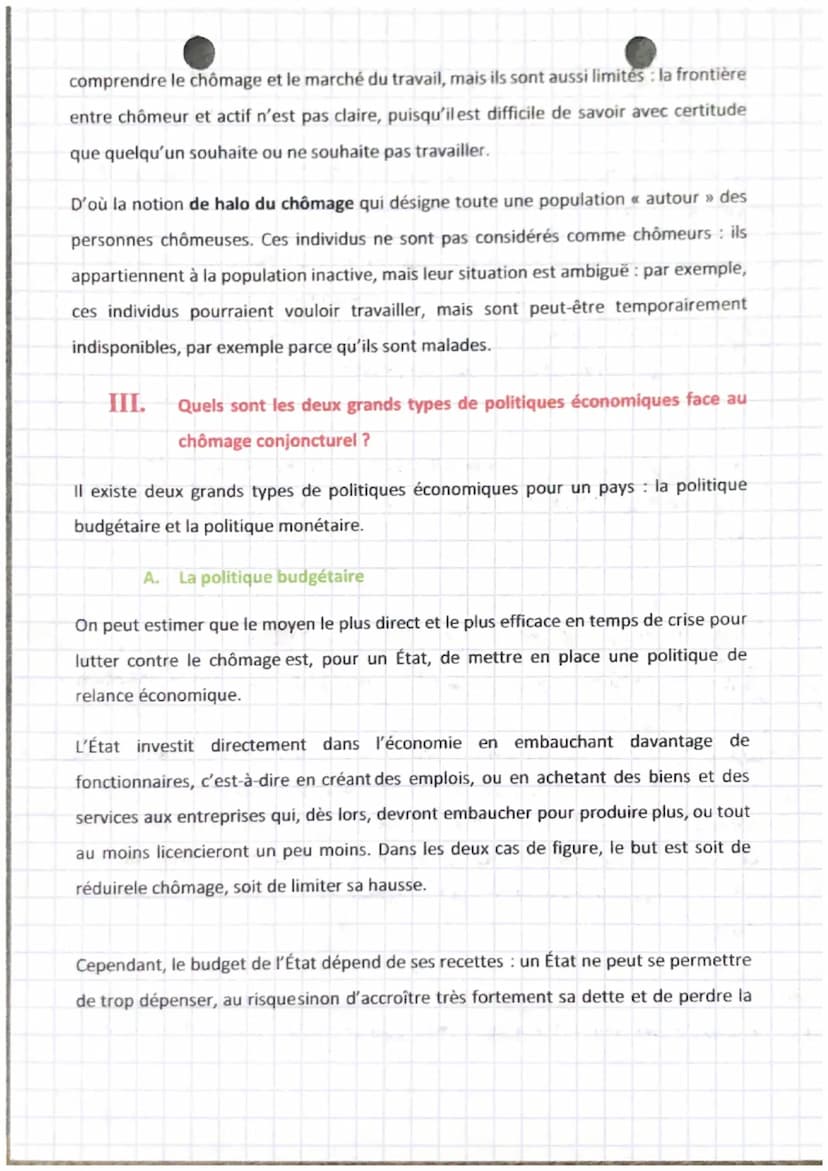 économee
chapitre 6
Chap 6 Le chômage et les politiques
de l'emploi
Le travail est une notion centrale en économie et dans nos sociétés : pa