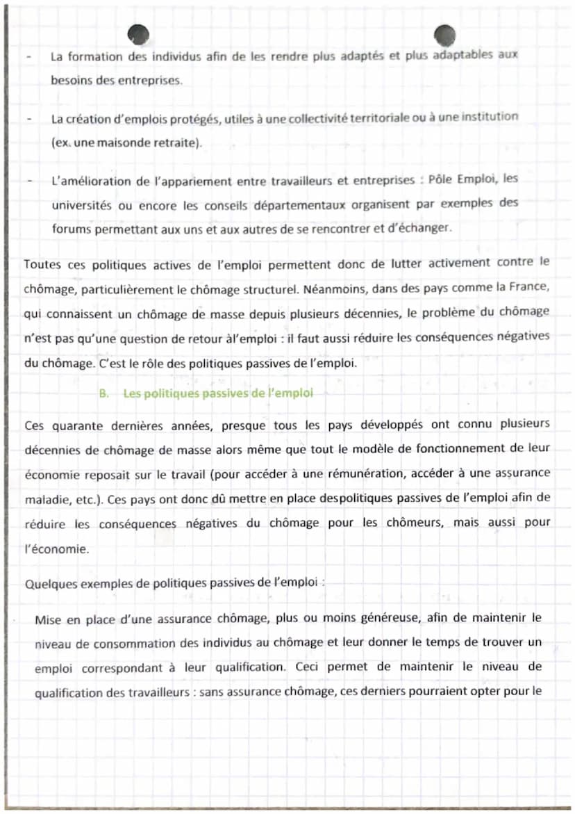 économee
chapitre 6
Chap 6 Le chômage et les politiques
de l'emploi
Le travail est une notion centrale en économie et dans nos sociétés : pa