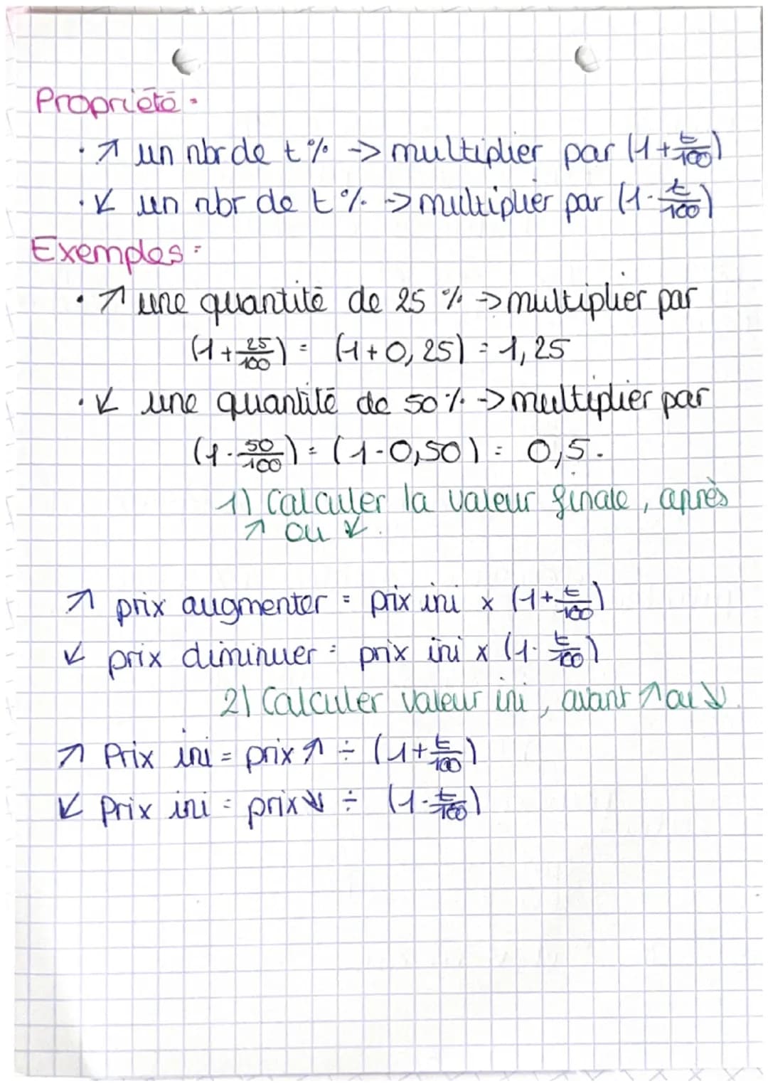 за
( maths
Chapitre 3- Pourcentages 111
I. Rappels sur les pourcentages
11 qu'est-ce qu'un % age?
Définition - Un % age est une proportion e