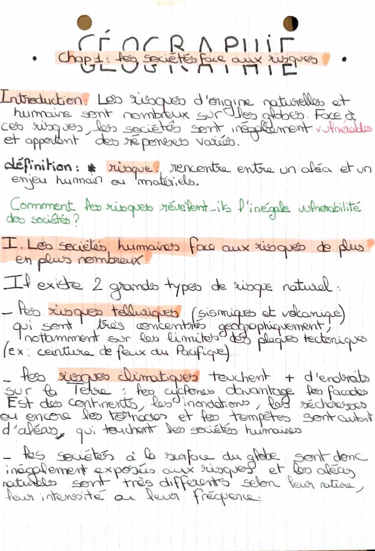 Know géographie 2nd les sociétés face aux risques thumbnail