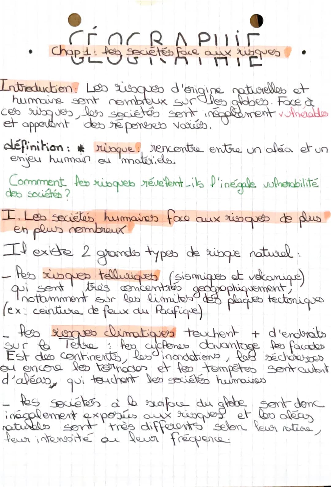 cŕ
CLOCRA
Puir
Des
Chapt. Por seciétés face aux risques
Introduction. Les risques d'origine naturelles et
hummaine sont nombreux sur les glo