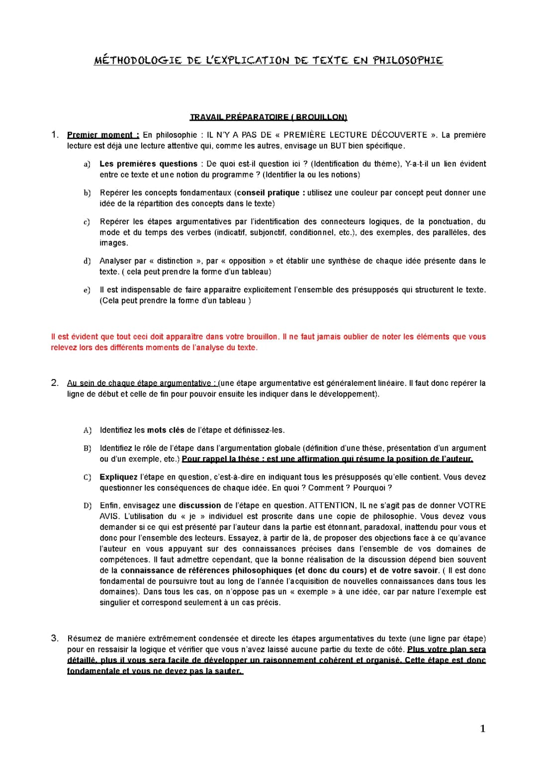 Méthodologie Explication de Texte Philo PDF: Exemple Corrigé STMG et Techno