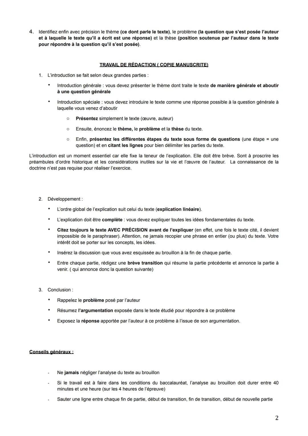 MÉTHODOLOGIE DE L'EXPLICATION DE TEXTE EN PHILOSOPHIE
TRAVAIL PRÉPARATOIRE (BROUILLON)
1. Premier moment: En philosophie : IL N'Y A PAS DE «