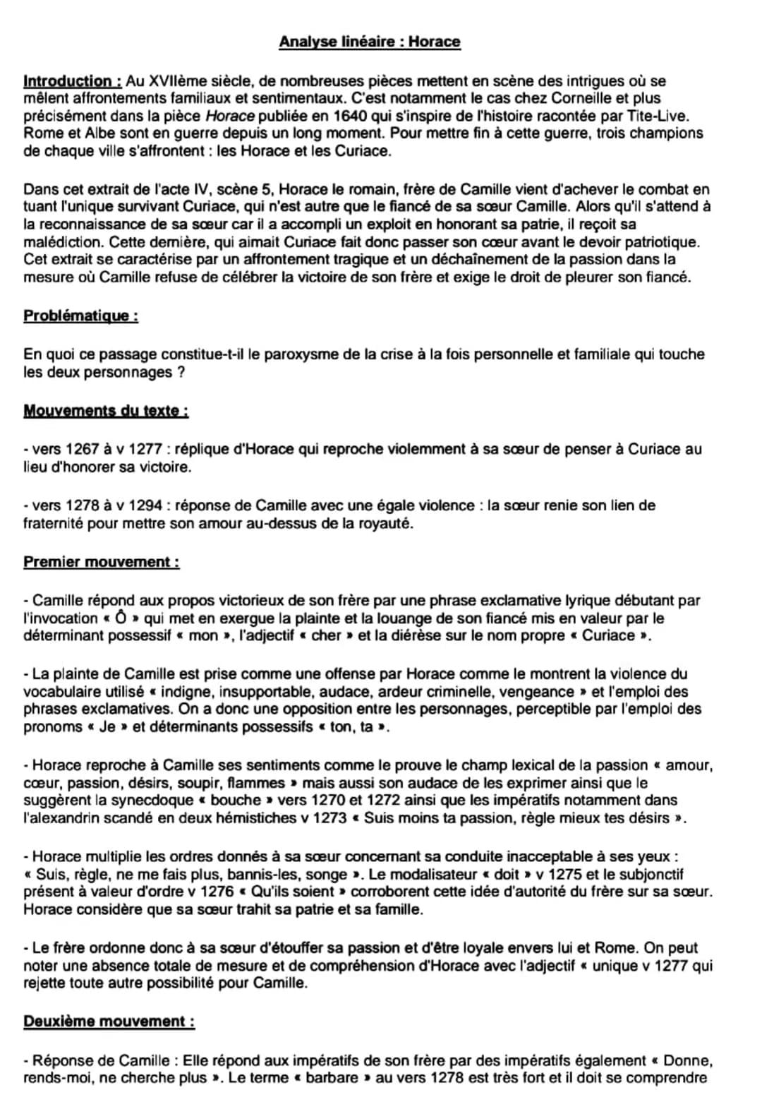 Introduction : Au XVIIème siècle, de nombreuses pièces mettent en scène des intrigues où se
mêlent affrontements familiaux et sentimentaux. 