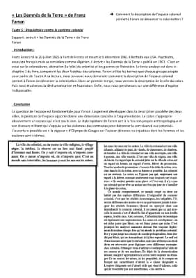 Know Fiche de révision "les Damnés de la Terre" de Franz Fanon thumbnail