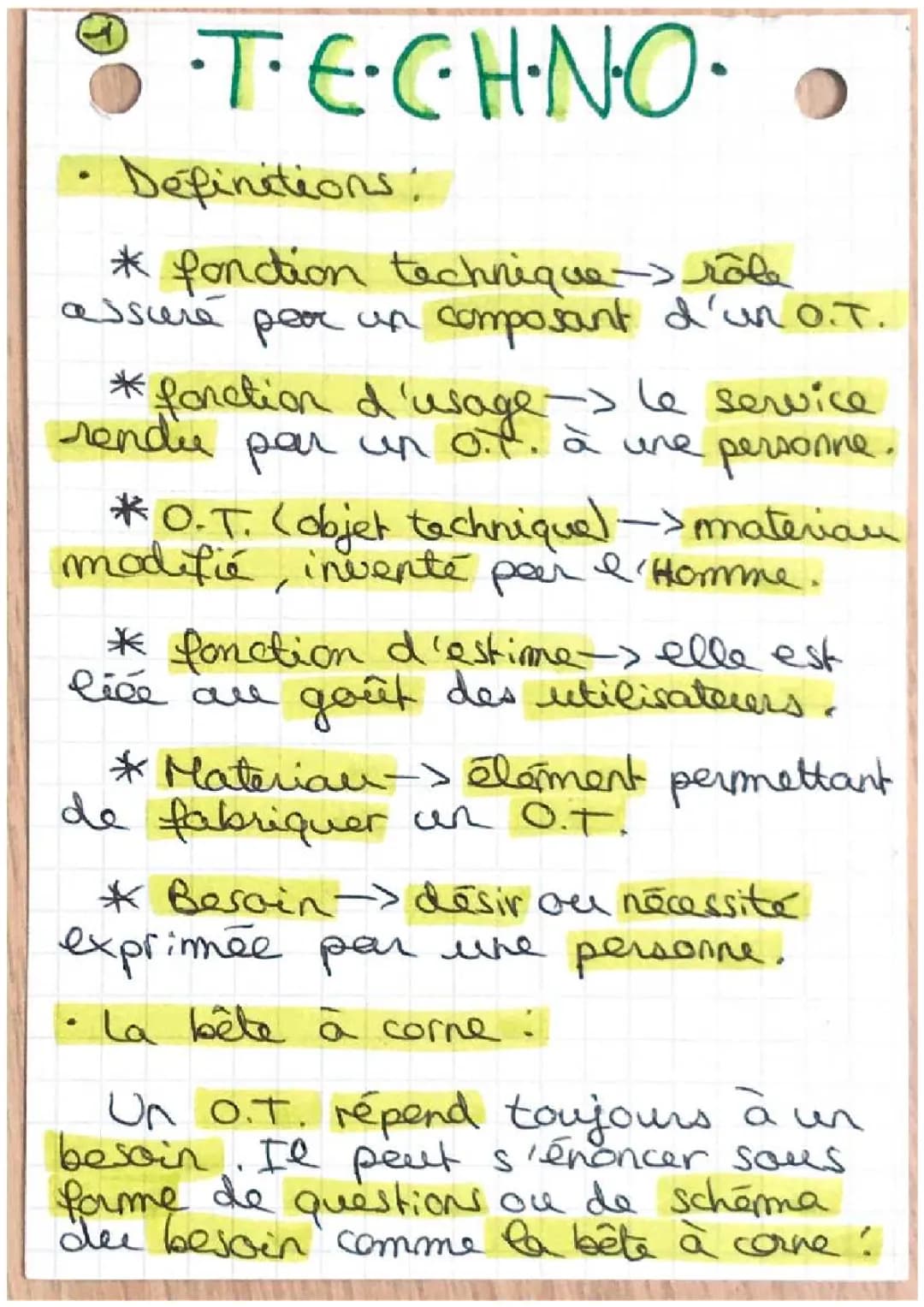 Fiche de révision Technologie 3ème PDF - Vocabulaire et Exercices