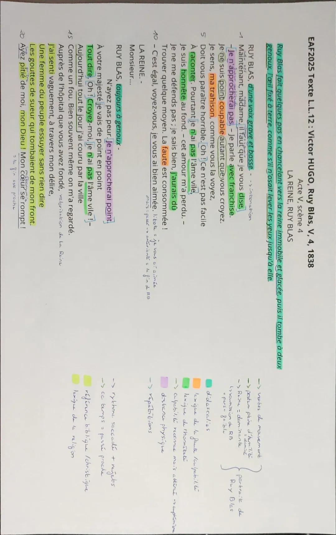 EAF2025 Texte L.L.12: Victor HUGO, Ruy Blas, V, 4, 1838
Acte V, scène 4
LA REINE, RUY BLAS
Ruy Blas fait quelques pas en chancelant vers la 