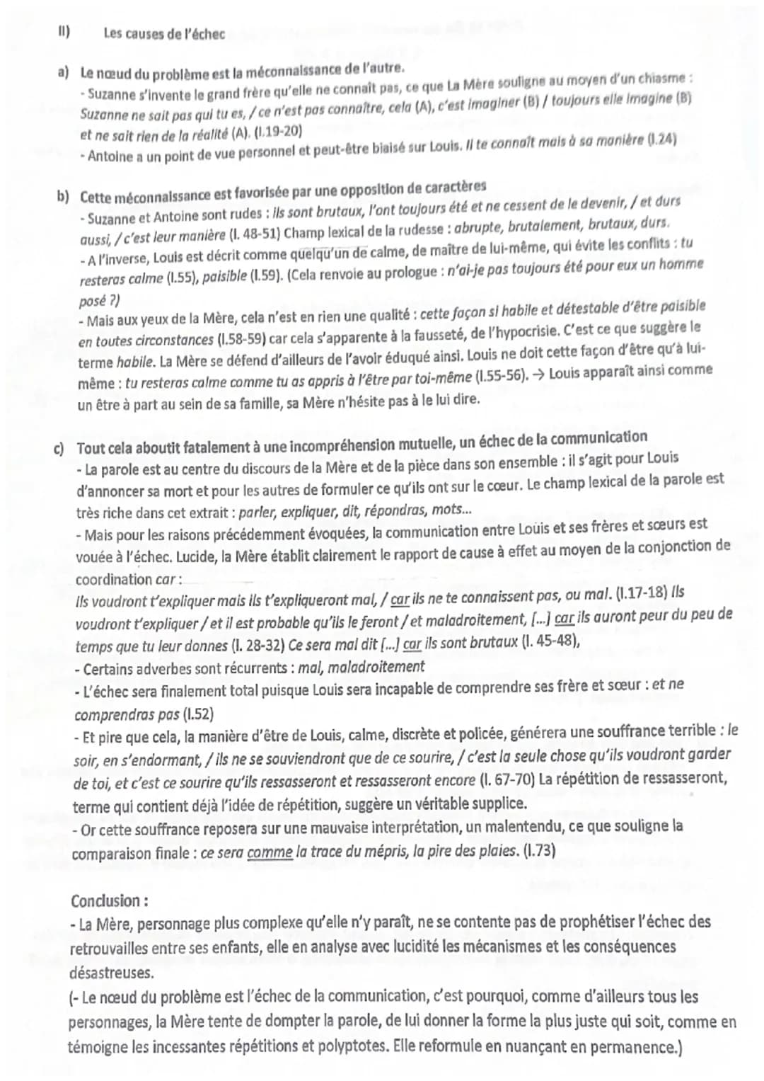 Juste la fin du monde, Commentaire composé
1, 8 (lignes 1 à 73)
Introduction: A plusieurs égards, le personnage de La Mère peut sembler un p