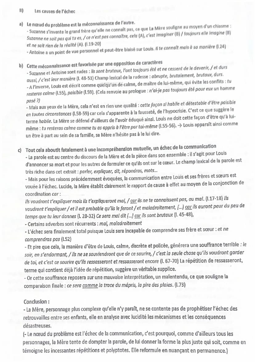 Juste la fin du monde, Commentaire composé
1, 8 (lignes 1 à 73)
Introduction: A plusieurs égards, le personnage de La Mère peut sembler un p