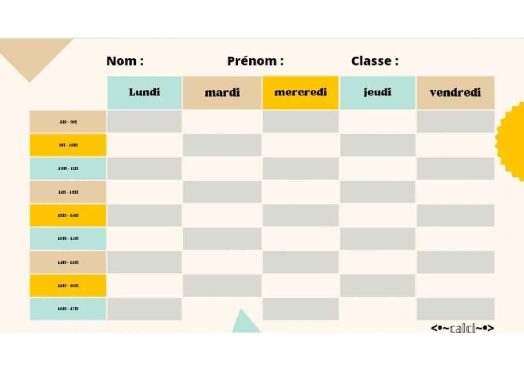 Emploi du temps 