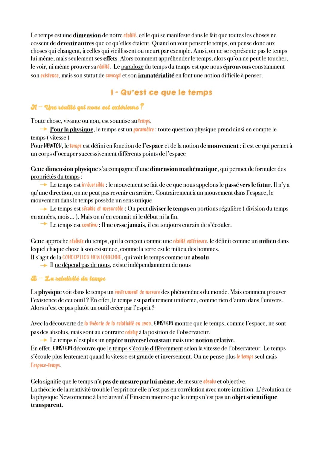 wwwwwwwwww
C H A PIT RE 1 4
LE TEMPS Le temps est une dimension de notre réalité, celle qui se manifeste dans le fait que toutes les choses 