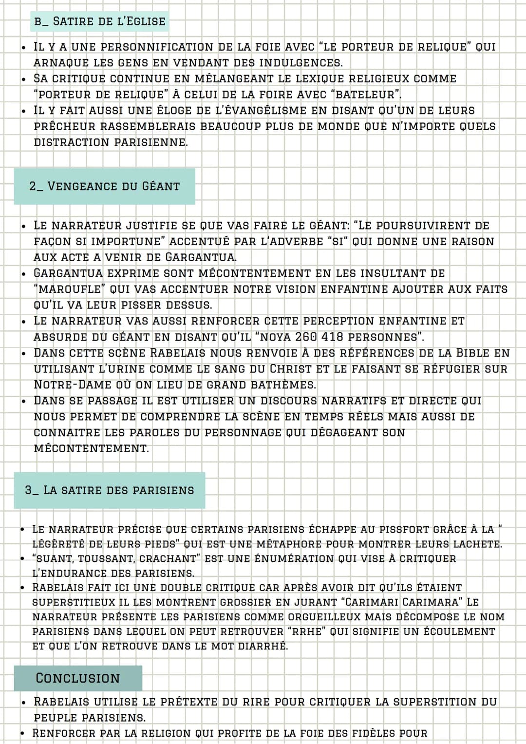 TEXTE 5
Chapitre 17 Gargantua
PRÉSENTATION DU TEXTE:
LE TEXTE EST TIRÉ DU CHAPITRE XVIII
DU ROMAN GARGANTUA DE RABELAIS,
PUBLIÉ EN 1534.
• D