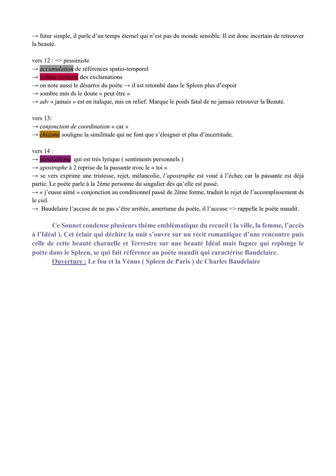 A une passante
1
5
10
LA n°3 : << A une passante », Les Fleurs du Mal; Charles
Baudelaire
14
La rue assourdissante autour de moi hurlait.
Lo