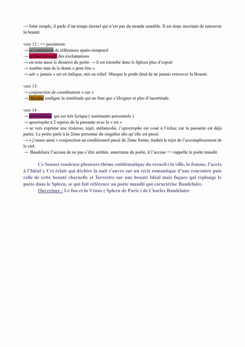 A une passante
1
5
10
LA n°3 : << A une passante », Les Fleurs du Mal; Charles
Baudelaire
14
La rue assourdissante autour de moi hurlait.
Lo