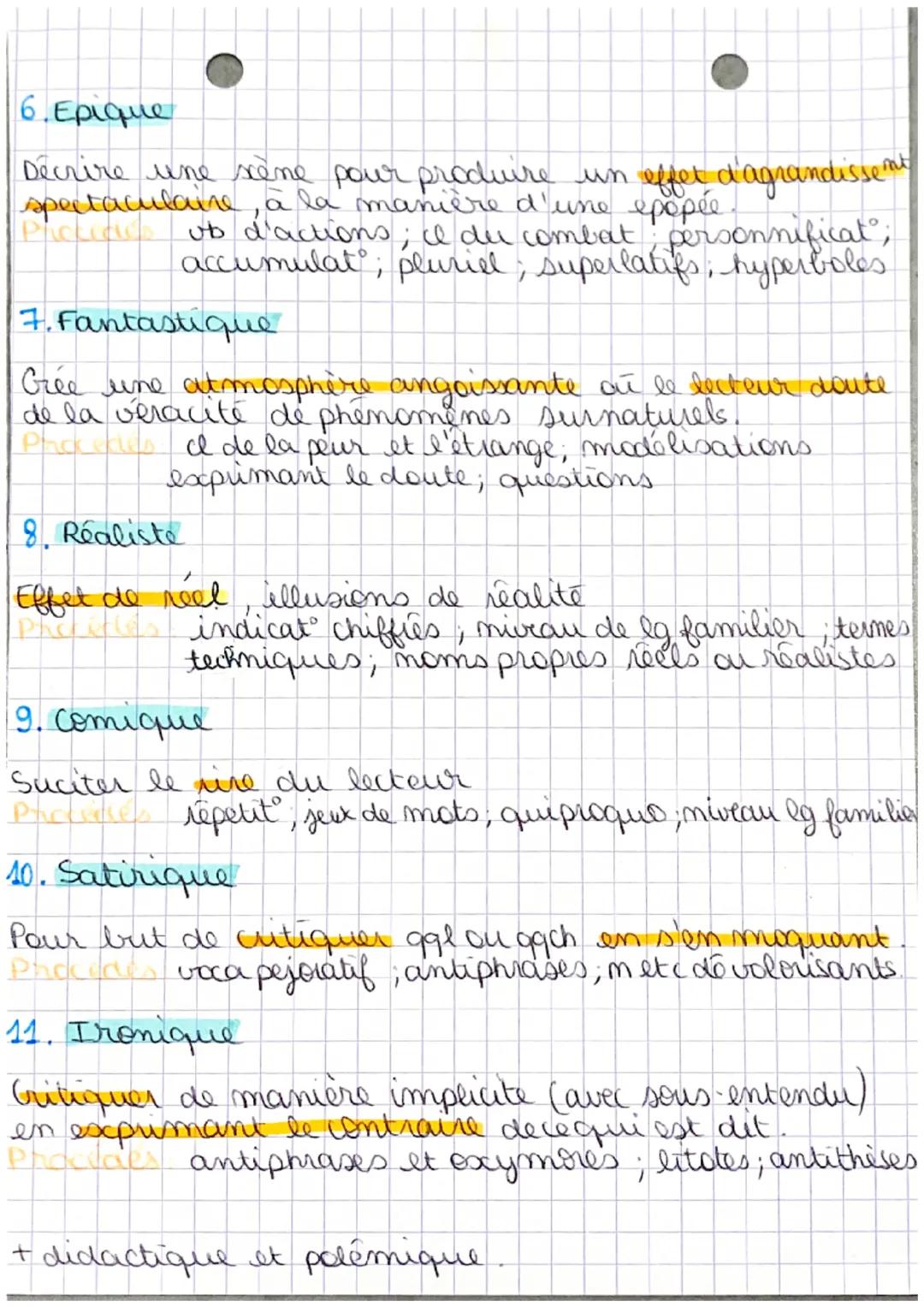 •Francais.
registres
1. Pathétique
Procedes
Faire ressentir la compassion du lecteur (souffrance).
exclamations; questions rhétoriques;
cl d