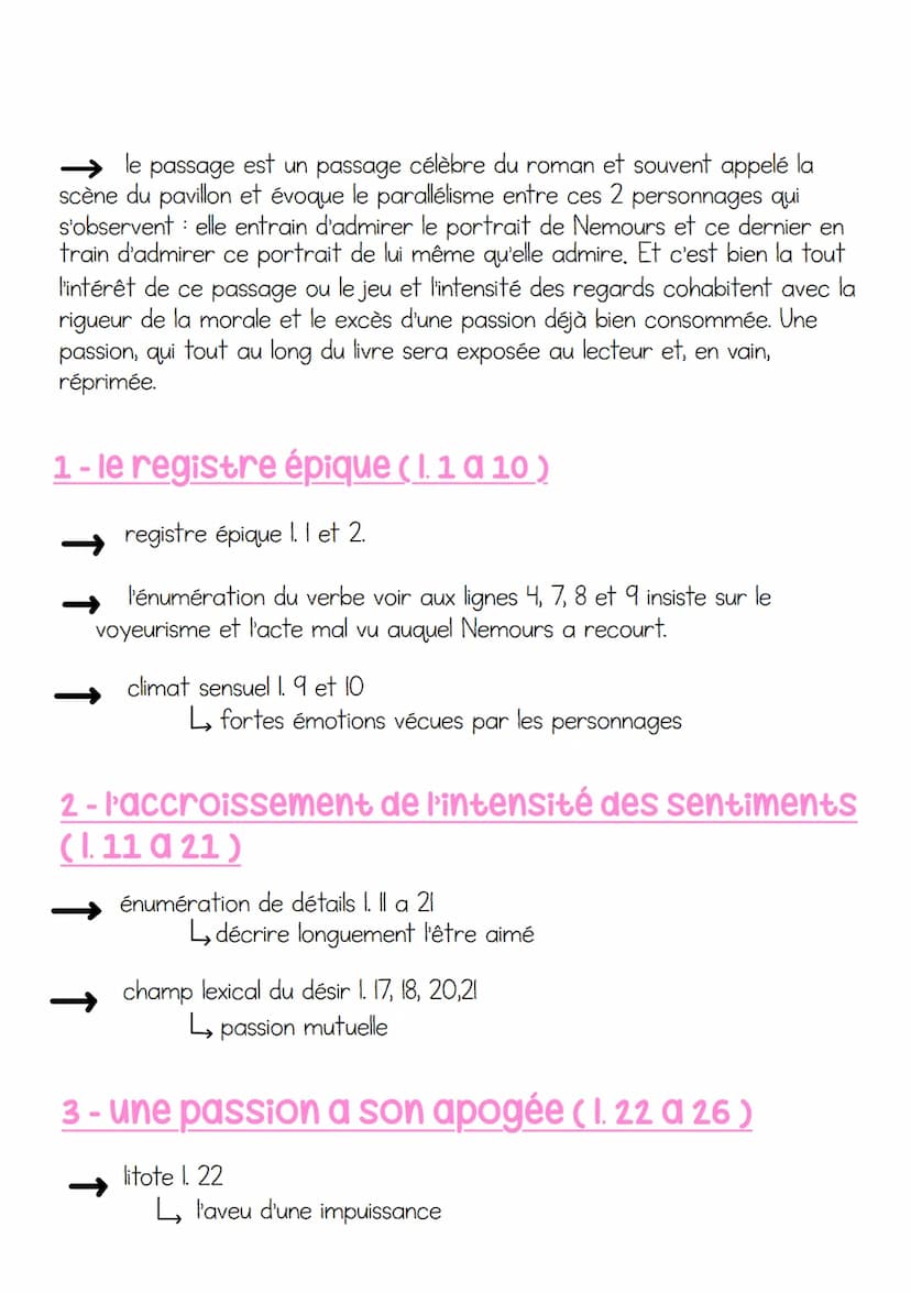 Texte 2
LA PRINCESSE DE CLÈVES - LA SCÈNE DU
PAVILLON
Accroche :
<< Il vit qu'elle était seule ; mais il la vit d'une si admirable beauté,
q