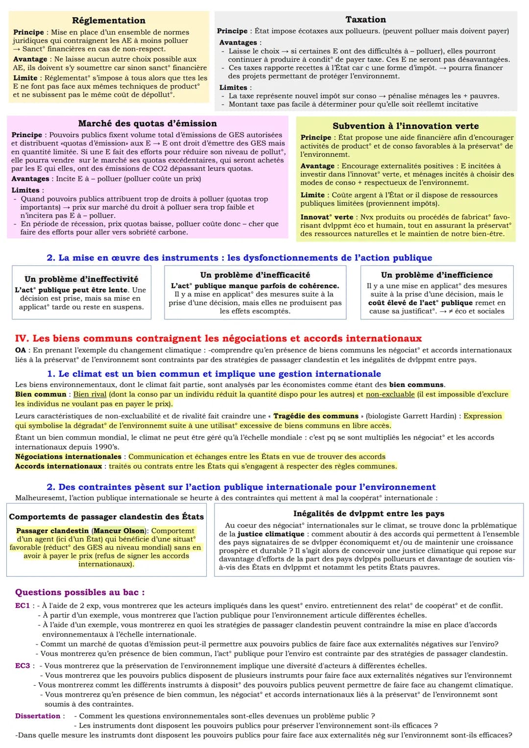 Chapitre 10: Quelle action publique pour l'environnement ?
I. Les acteurs des questions environnementales
OA: Savoir identifier les différen