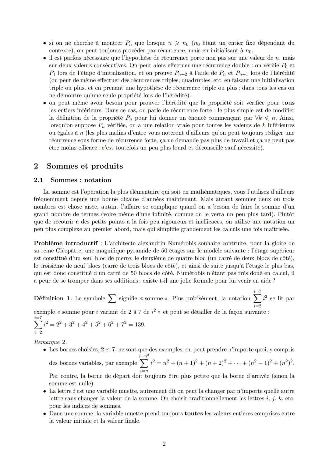 Récurrence; Sommes, produits
ECE3 Lycée Carnot
27 septembre 2011
Pour ce troisième chapitre, un peu de théorie, puisque celui-ci va nous per