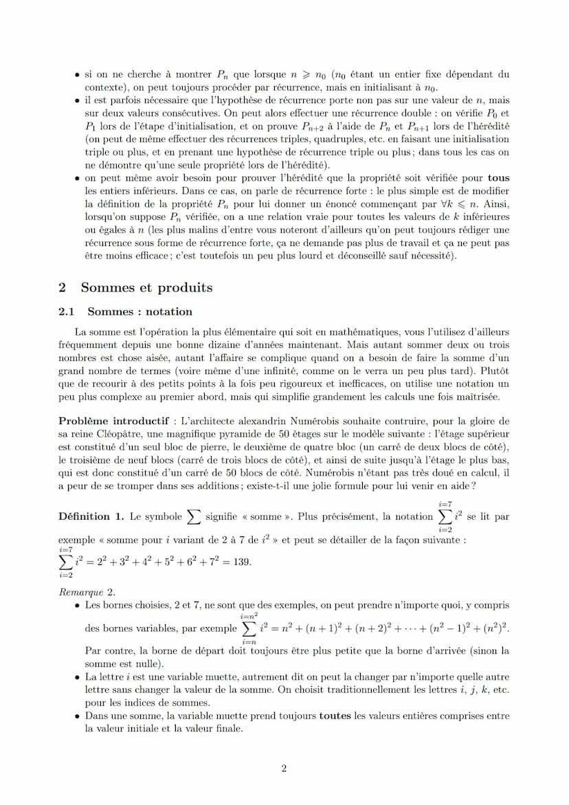 Récurrence; Sommes, produits
ECE3 Lycée Carnot
27 septembre 2011
Pour ce troisième chapitre, un peu de théorie, puisque celui-ci va nous per