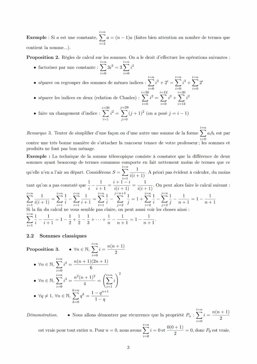 Récurrence; Sommes, produits
ECE3 Lycée Carnot
27 septembre 2011
Pour ce troisième chapitre, un peu de théorie, puisque celui-ci va nous per