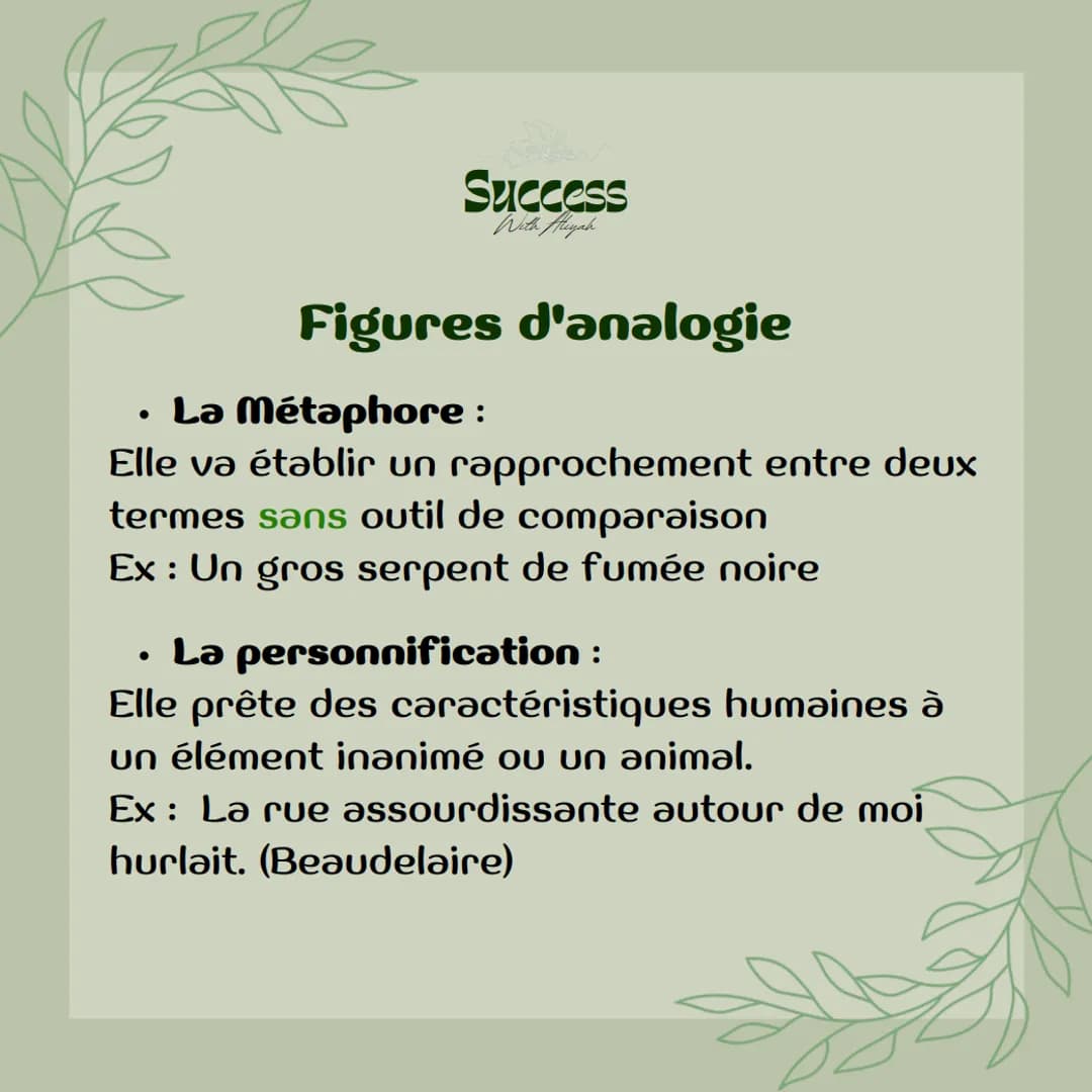 Success
With Aliyah
Les figures de
style
Seme Unde Success
With Aliyah
●
Figures d'amplification
Hyperbole :
Elle permet d'éxagérer la réali