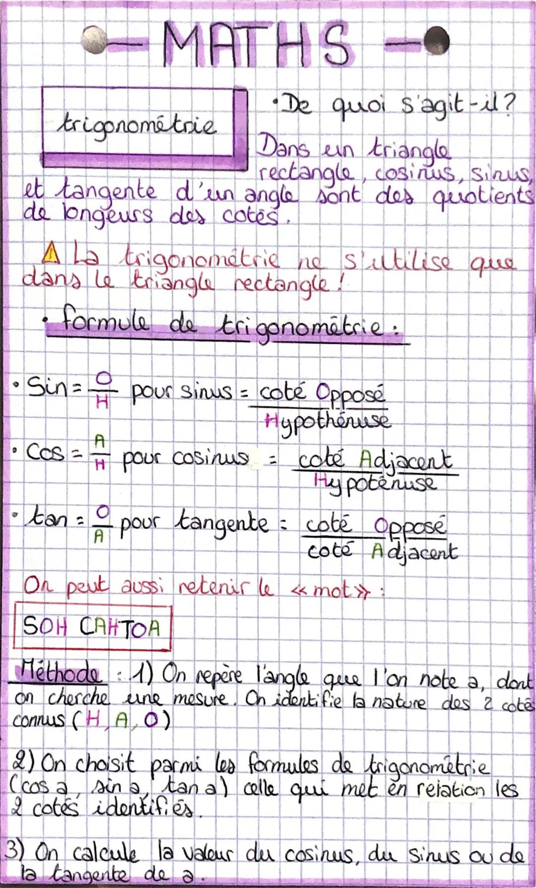 Trigonométrie pour les débutants : Exercices corrigés PDF, Calculs faciles et Formules