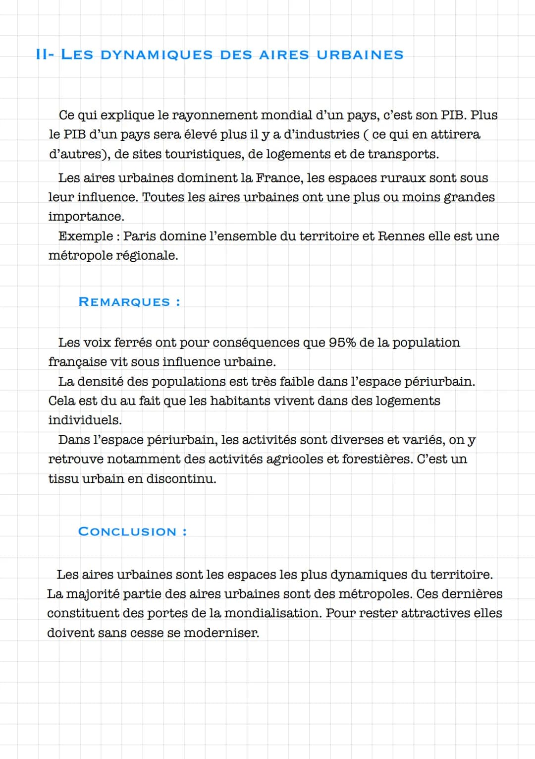 Géographie
LES AIRES URBAINES EN FRANCE
INTRODUCTION :
Entre 1919 et 2020 la population française a énormément
augmentée, comme nous le font