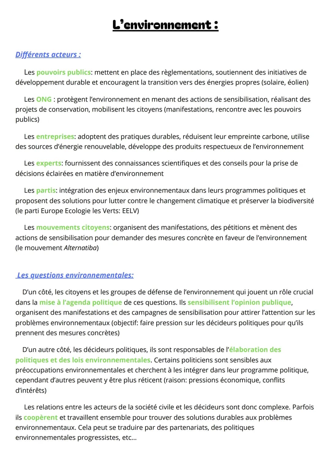 Quelle action publique pour l'environnement