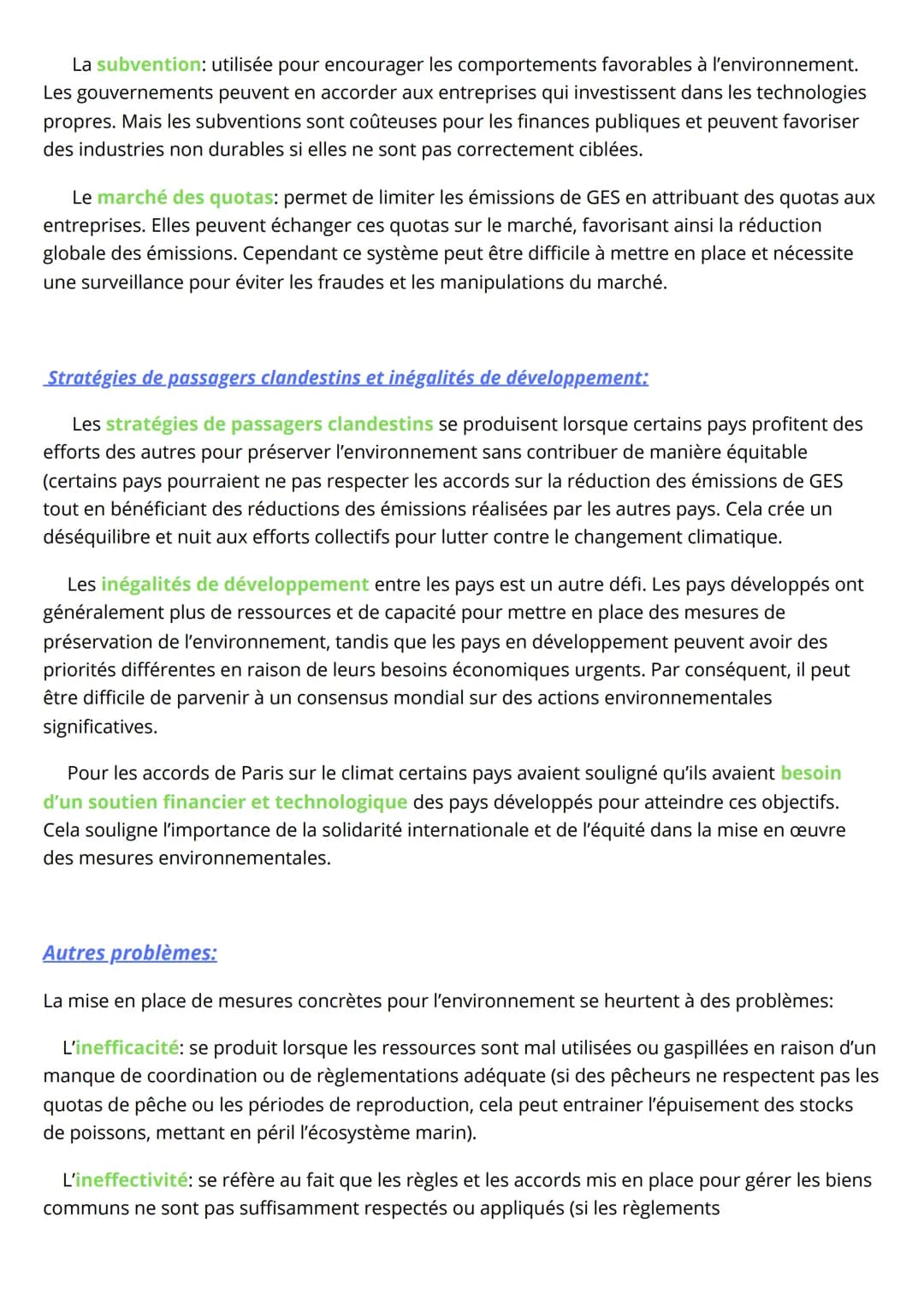 L'environnement:
Différents acteurs :
Les pouvoirs publics: mettent en place des règlementations, soutiennent des initiatives de
développeme