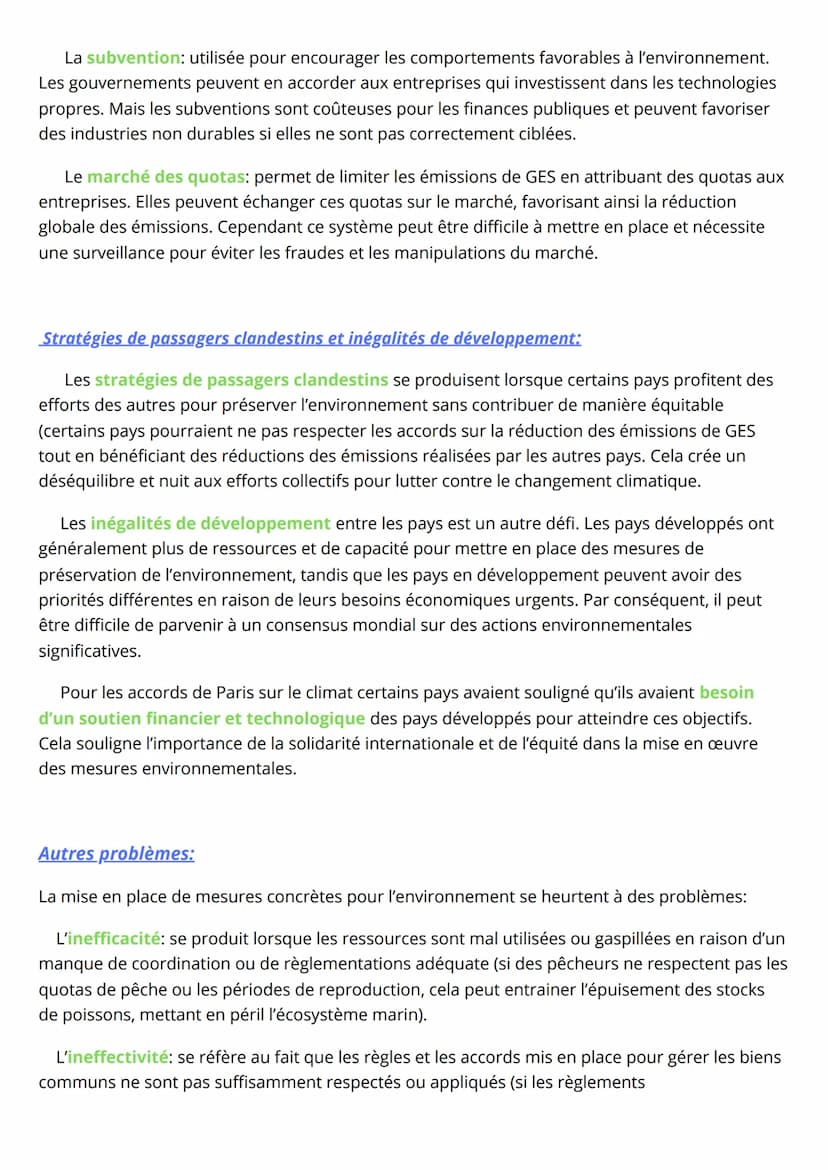 L'environnement:
Différents acteurs :
Les pouvoirs publics: mettent en place des règlementations, soutiennent des initiatives de
développeme