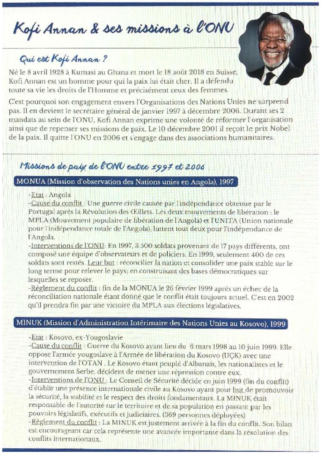 Missions de paix de Kofi Annan entre 1997 et 2006