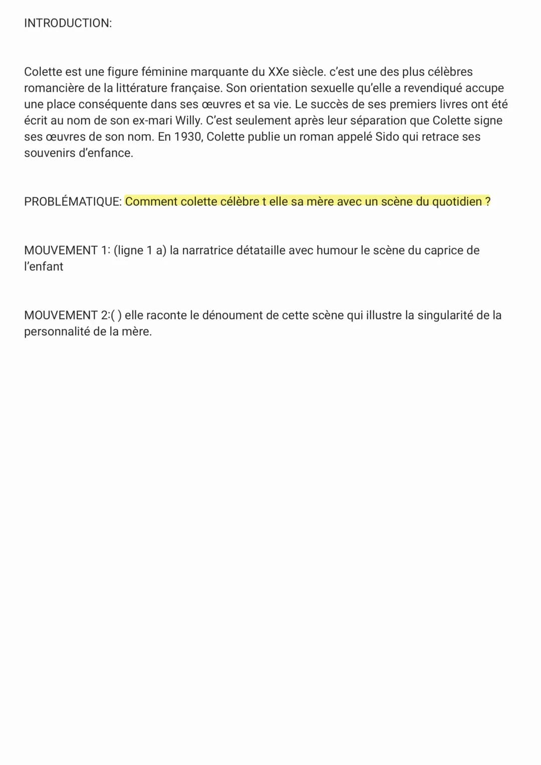 COLETTE, "sido", les sauvages