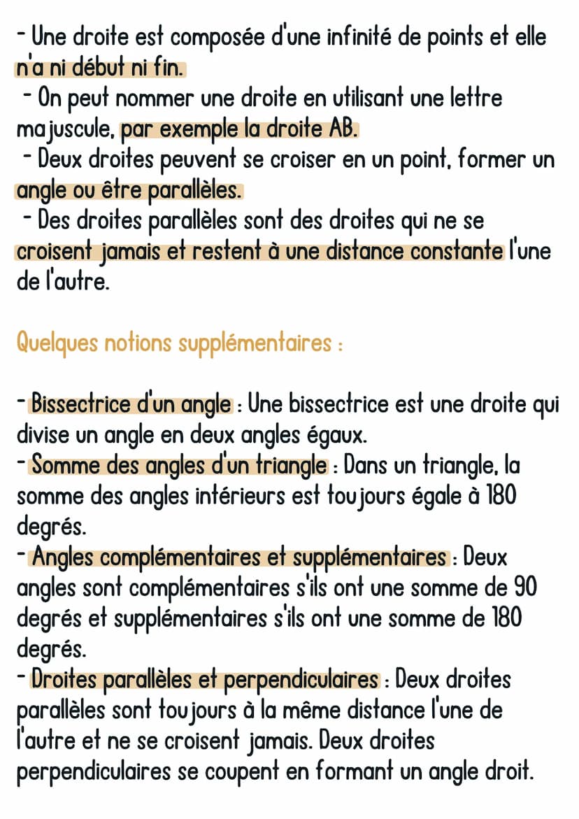 @avoirsonbrevet
Maths
Les angles et les droites
1. Angles :
- Un angle est une ouverture formée par deux demi-
droites ayant une origine com