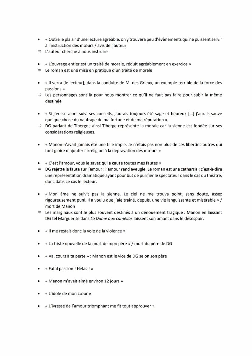 Citations et références textuelles Manon Lescaut :
●
●
●
<< Moi, dis-je dont tout le monde admirait la sagesse et la retenue, je me trouvai 