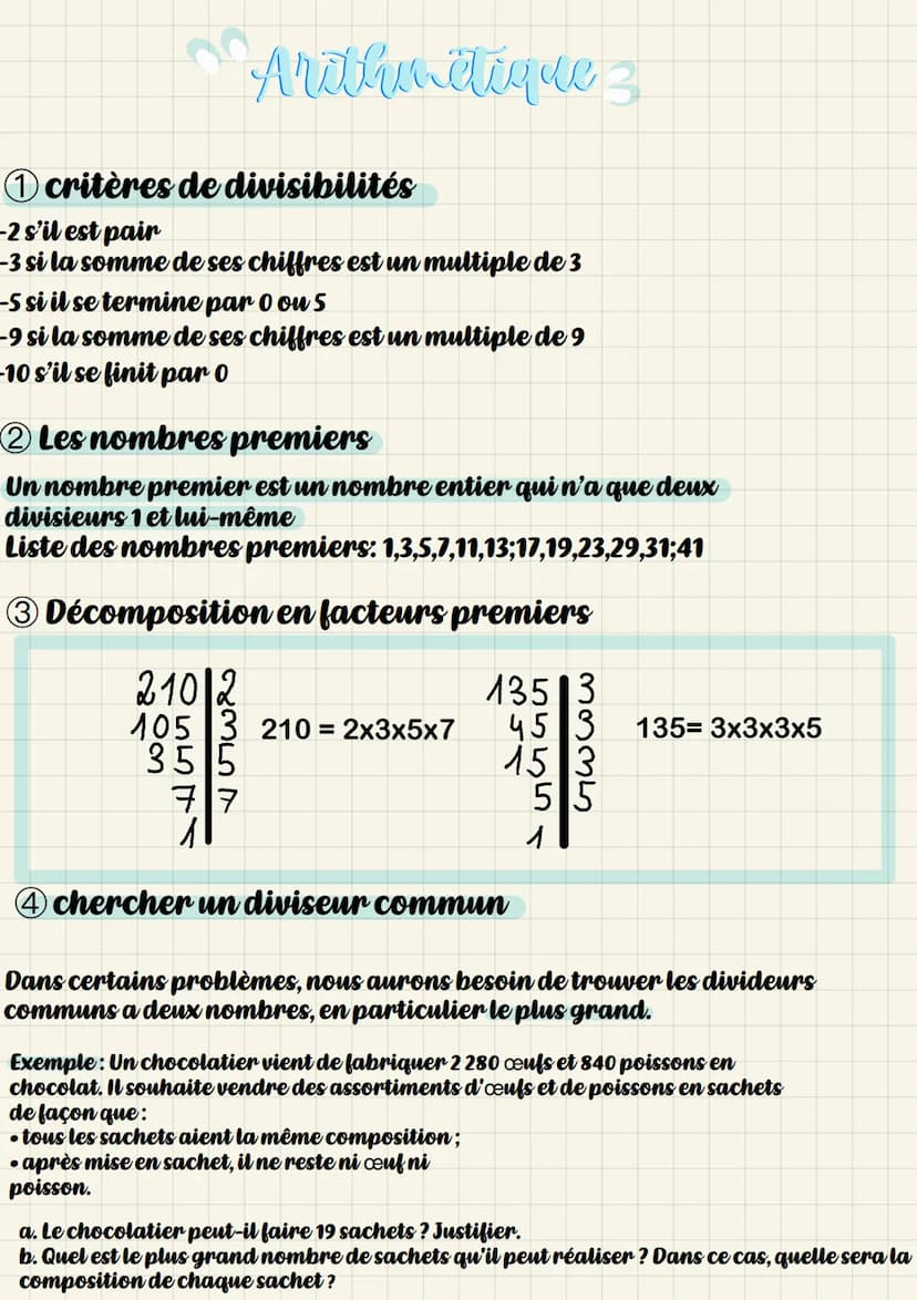 A) Tout d'abords; on décompose 2280 et 840 en nombres de facteurs,
premiers
228012
1140
570 2
285 3
95 5
19 19
1
2280=2x2x2x3x5x19
8 4 0 2
4