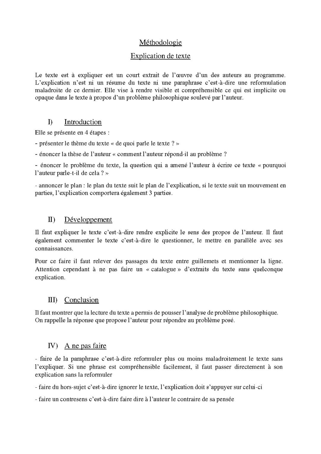 Méthodologie Explication de texte
