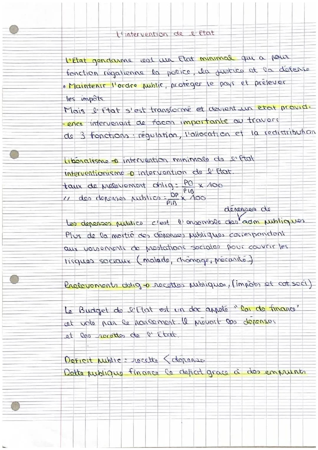L’intervention de l’etat