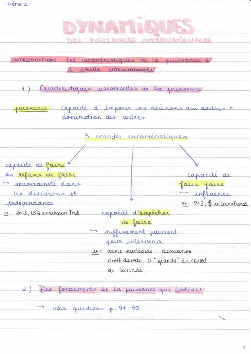 
<h2 id="introductiondynamiquesdespuissancesinternationales">Introduction: Dynamiques des puissances internationales</h2>
<p>Les caractérist