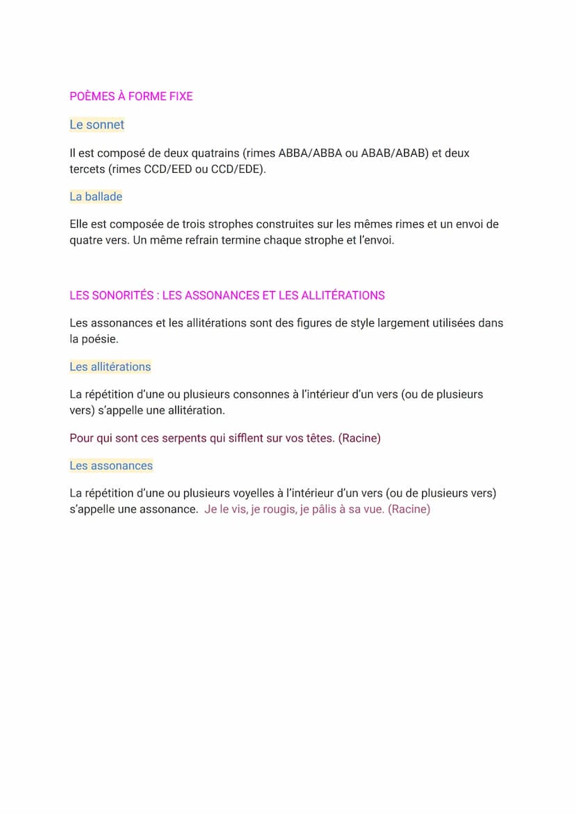 Vers
Douze syllabes: un alexandrin.
Onze syllabes: un hendécasyllabe.
Dix syllabes: un décasyllabe.
Neuf syllabes: un ennéasyllabe.
Huit syl