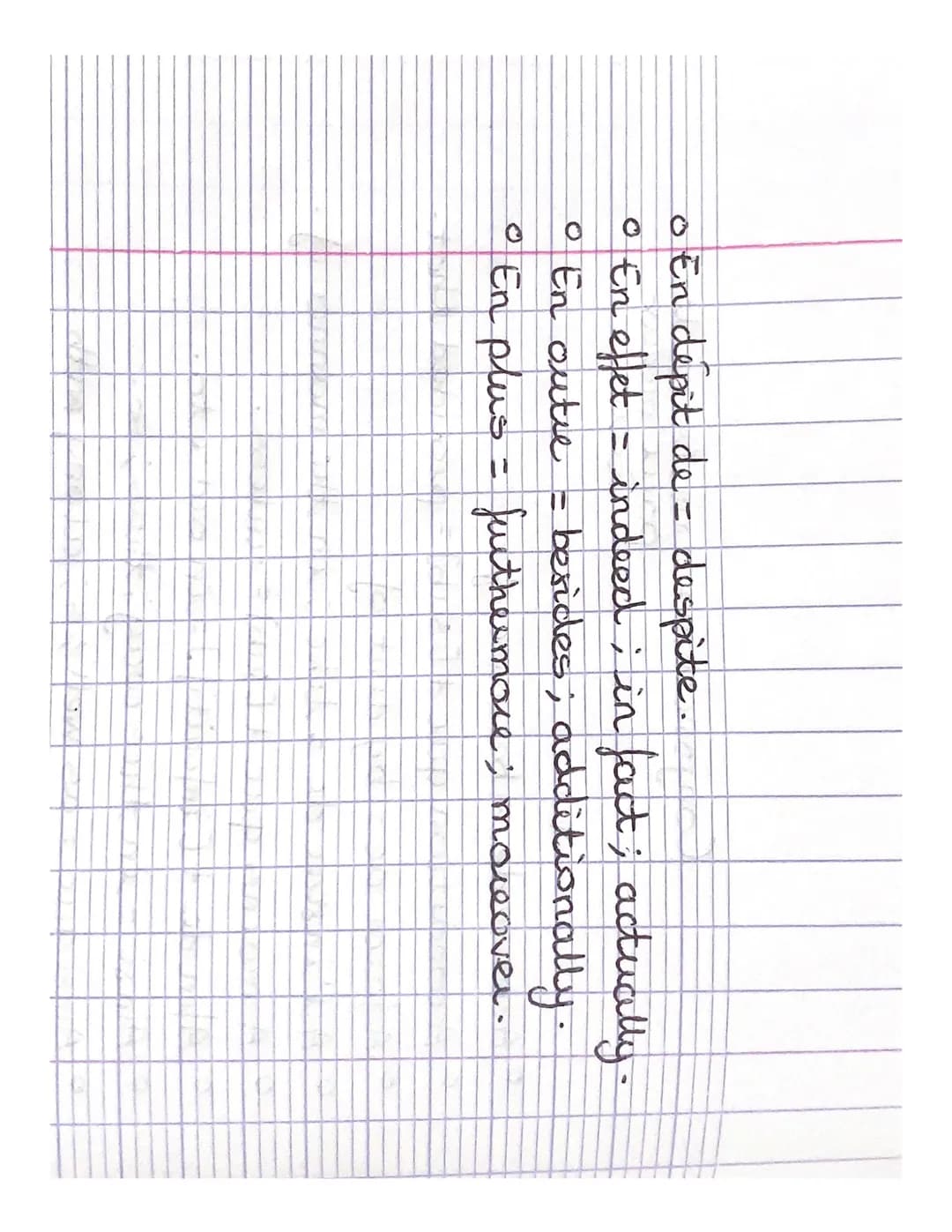 • A cause de
O
0
O
Conjonctions mots utiles
pour mieux
écrire.
A force de = by dint of
g.
• A l'instar de = like; in the manner
+ [sub] = un