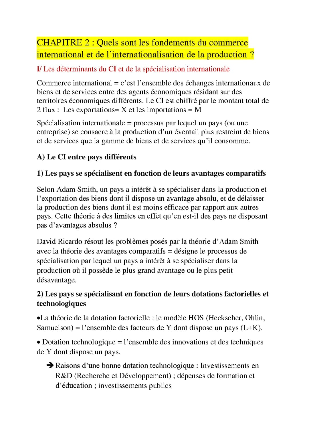 Quels sont les fondements du commerce international et de l’internationalisation de la production ?