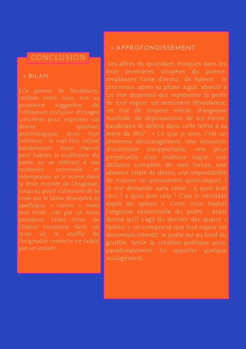 LES FLEURS DU MAL
CHARLES BAUDELAIRE
SPLEEN IV
INTRODUCTION
• AMORCE
La biographie est importante pour
comprendre l'oeuvre de Baudelaire,
ét