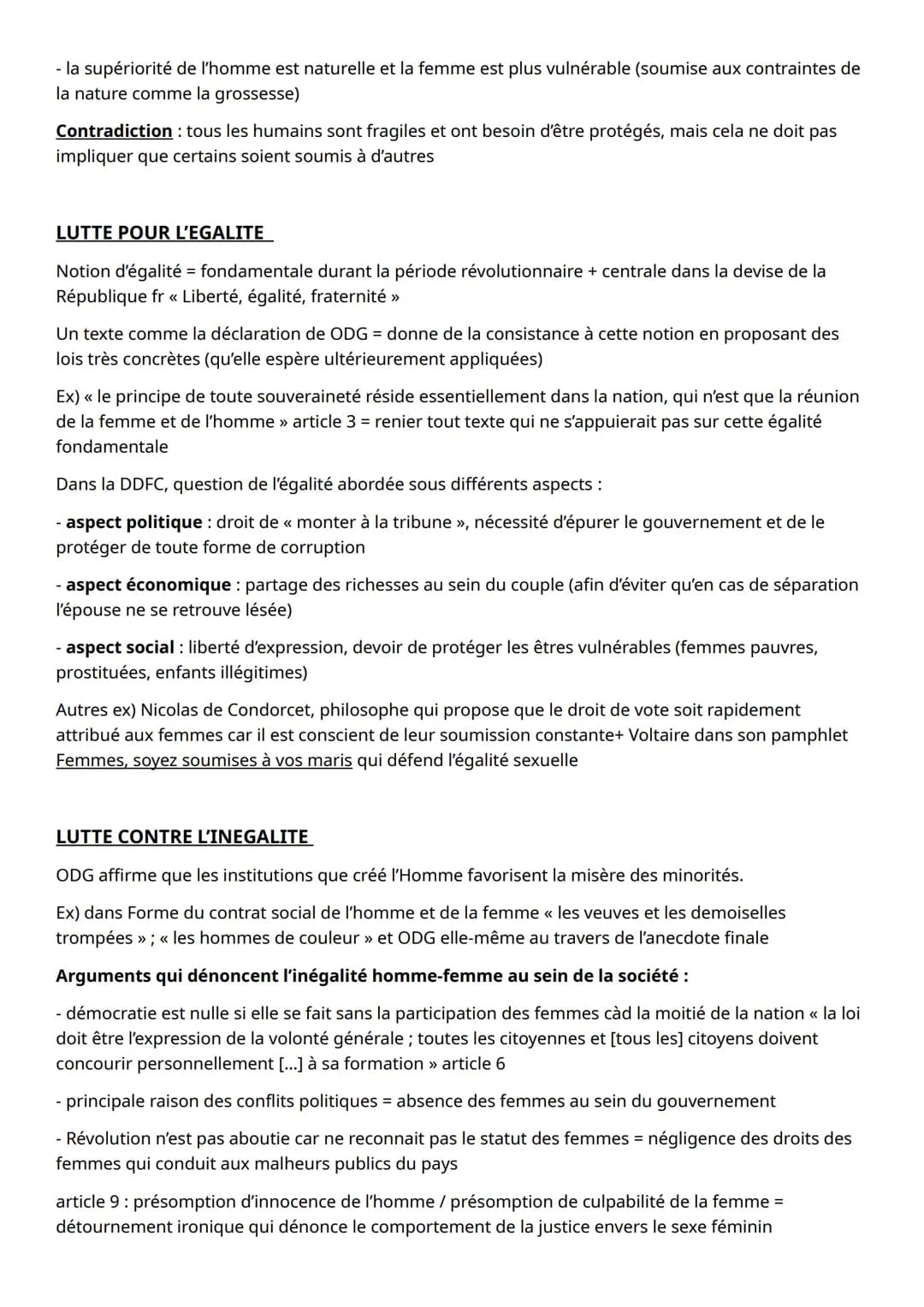 FICHE REVISIONS DISSERTATION OLYMPE DE GOUGES
CITATIONS
DDFC = plaidoyer pour l'égalité
<< La Constitution est nulle, si la majorité des ind