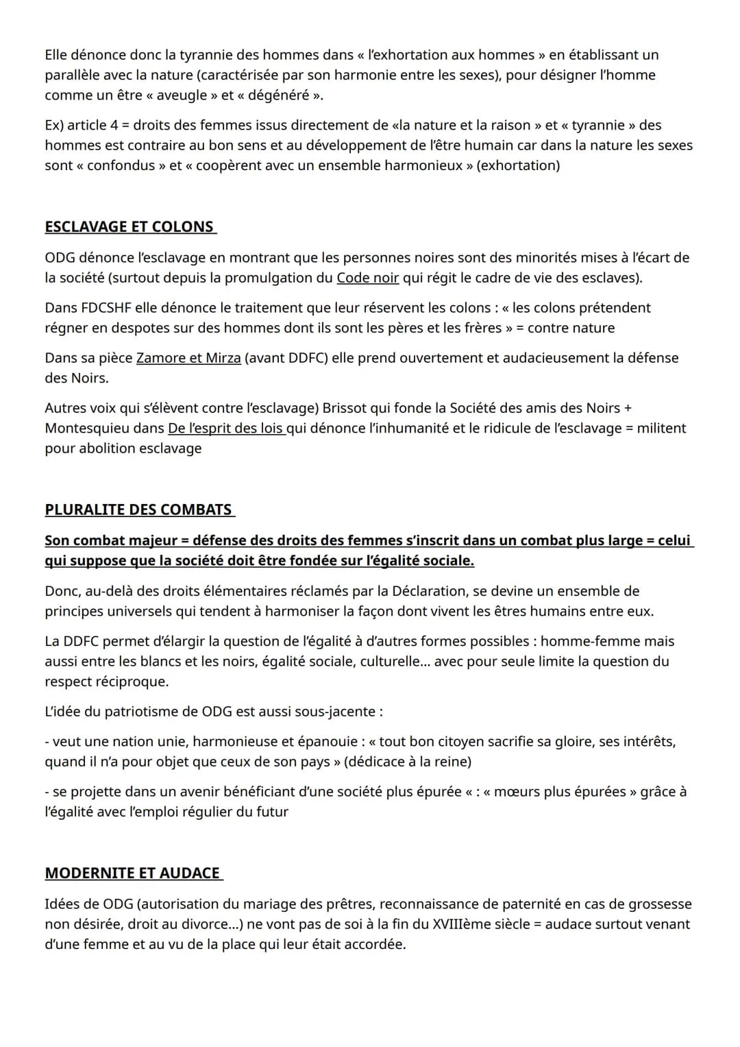 FICHE REVISIONS DISSERTATION OLYMPE DE GOUGES
CITATIONS
DDFC = plaidoyer pour l'égalité
<< La Constitution est nulle, si la majorité des ind