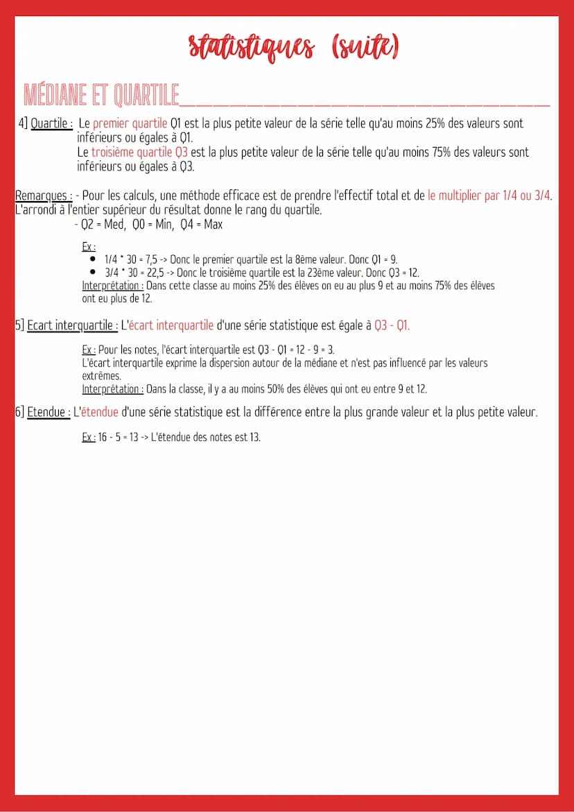 x
MOYENNE ET ÉCART-TYPE
X
1] Moyenne : La moyenne d'une série statistique dont les valeurs du caractère sont x1, x2,..., xk et les effectifs