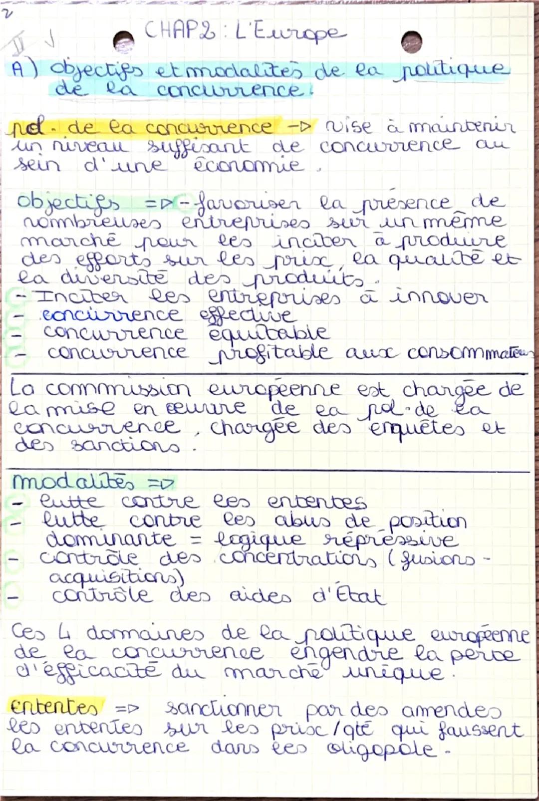 --- OCR Start ---
EV
CHAP 2: Europe
A)L'integration européenne : marche unique et Bone euro
Integration européenne → processus d'unificat
de